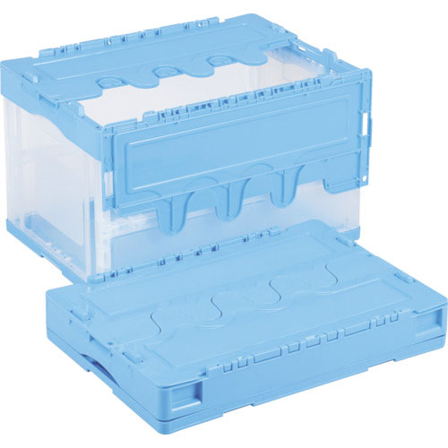 リス　折りたたみコンテナー　６０７５８０　ＣＦ－Ｓ５１ＮＲ青／透明＿