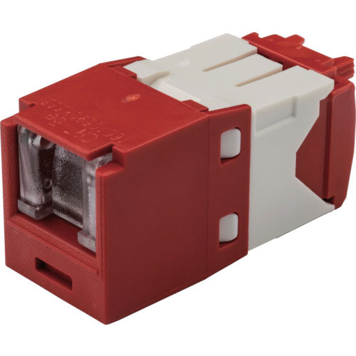 パンドウイット　カテゴリ５Ｅ　シャッター付モジュラージャック　赤＿