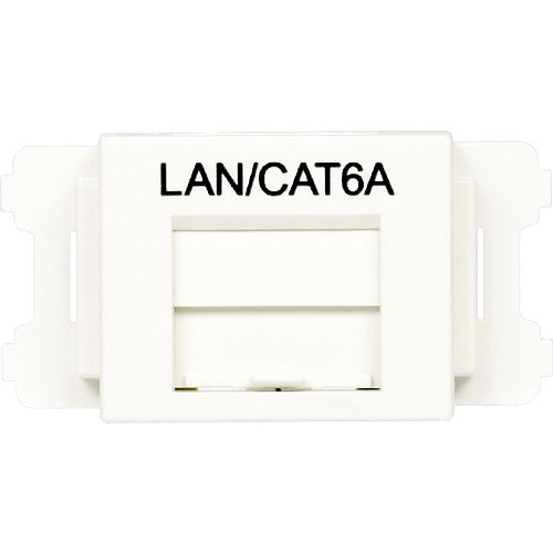 パンドウイット　ＪＩＳプレート用シャッター付きアダプタ　白　ＬＡＮ・ＣＡＴ６Ａ　（１０個入）＿