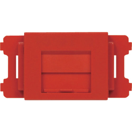 パンドウイット　ＪＩＳプレート用シャッター付きアダプタ　赤　（１０個入）＿