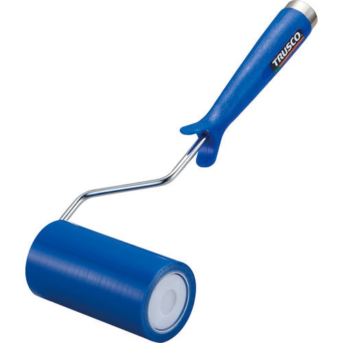 ＴＲＵＳＣＯ　クリーンルーム用粘着ローラー４インチ用ハンドル　粘着ローラー青１巻付　２重袋入＿