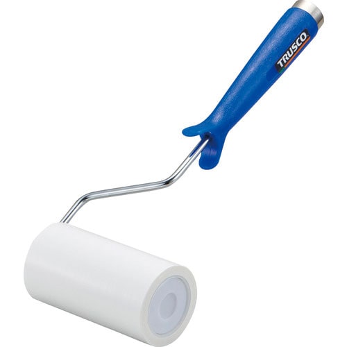 ＴＲＵＳＣＯ　クリーンルーム用粘着ローラー４インチ用ハンドル　粘着ローラー白１巻付　２重袋入＿