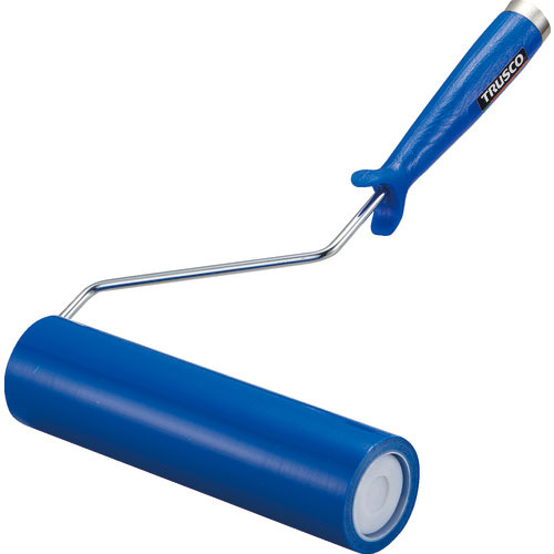 ＴＲＵＳＣＯ　クリーンルーム用粘着ローラー８インチ用ハンドル　粘着ローラー青１巻付　２重袋入＿