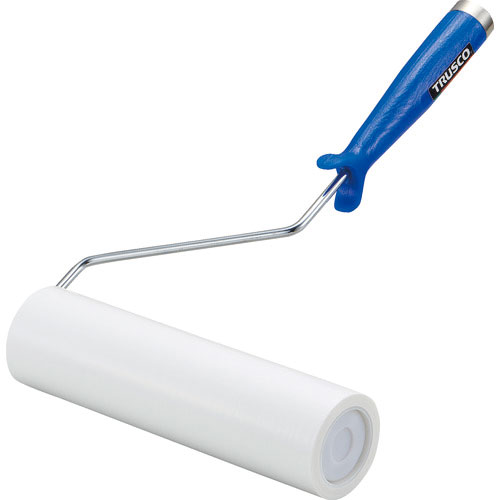 ＴＲＵＳＣＯ　クリーンルーム用粘着ローラー８インチ用ハンドル　粘着ローラー白１巻付　２重袋入＿