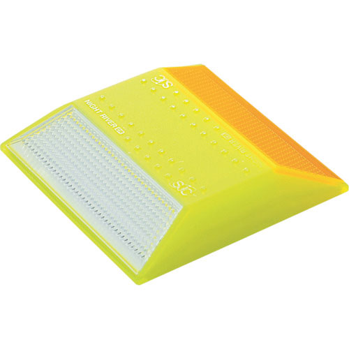 積水　縁石鋲　ナイトリバーＥＸ　ＣＲ３０ＷーＬーＷＹ　本体黄緑　白黄両面反射タイプ＿