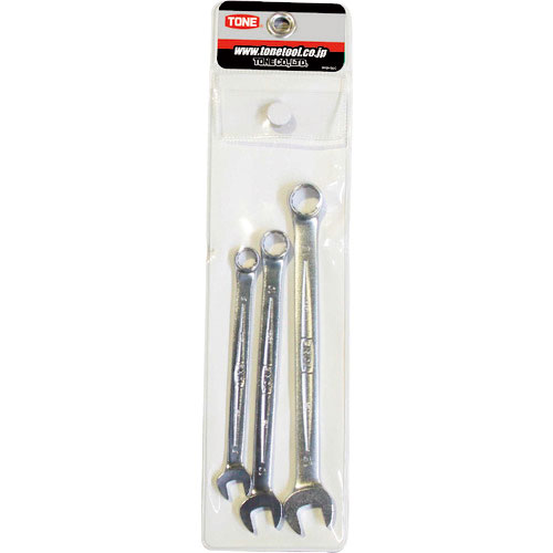 ＴＯＮＥ　コンビネーションスパナセット　３点セット　めっき処理　ビニール袋付き＿