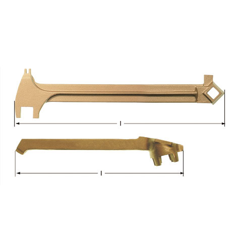 Ａｍｐｃｏスイス　防爆ドラム缶用ツール　マルチヘッドバルブレンチ　全長３８５ｍｍ＿