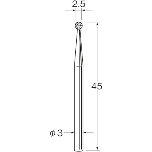 リューター　軸付電着ダイヤモンド砥石Ｄ３０２５＿