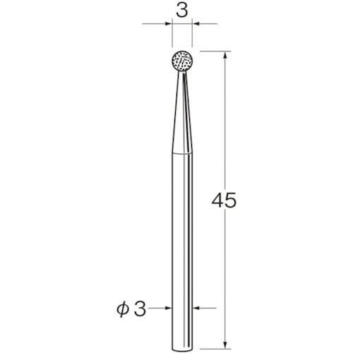 リューター　軸付電着ダイヤモンド砥石Ｄ３０３０＿