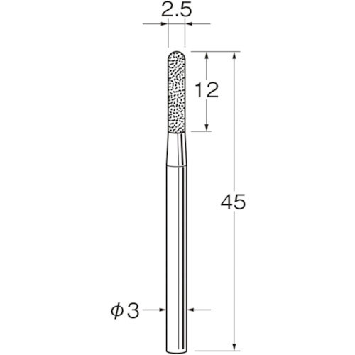 リューター　軸付電着ダイヤモンド砥石Ｄ３２２５＿