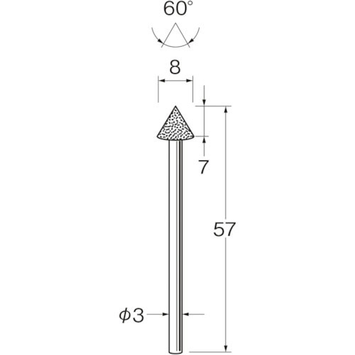 リューター　機械研削用軸付電着ダイヤモンド砥石（インターナル研削用）Ｄ５７１１＿