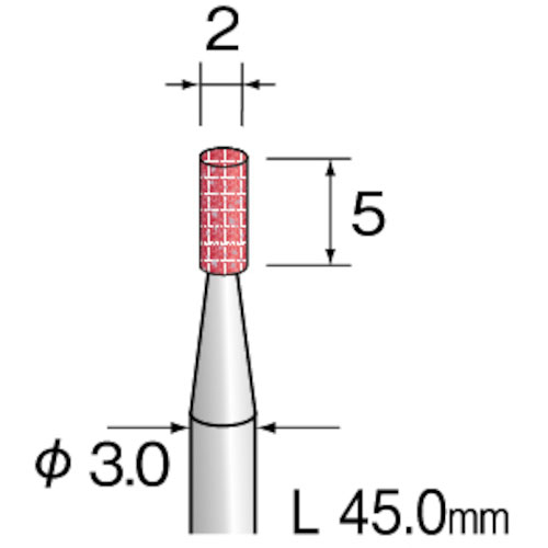 ミニモ　研削用ゴム砥石　ＷＡ　ミディアム＃３２０　φ２　（１０本入）＿
