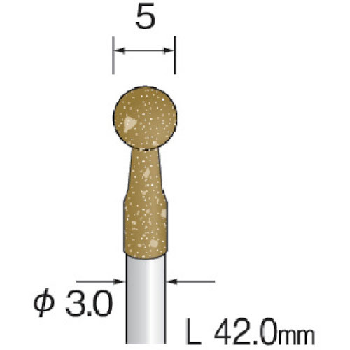 ミニモ　研削用ゴム砥石　ＷＡ　ミディアム＃２２０　φ５　（１０本入）＿