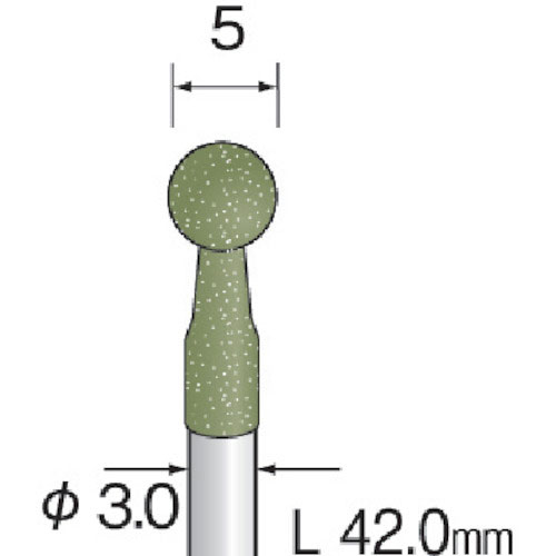ミニモ　研磨用ゴム砥石　ＷＡ　ミディアム＃３２０　φ５　（１０本入）＿