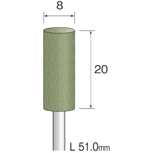 ミニモ　研磨用ゴム砥石　ＧＣ　ミディアム＃２２０　φ８　（１０本入）＿