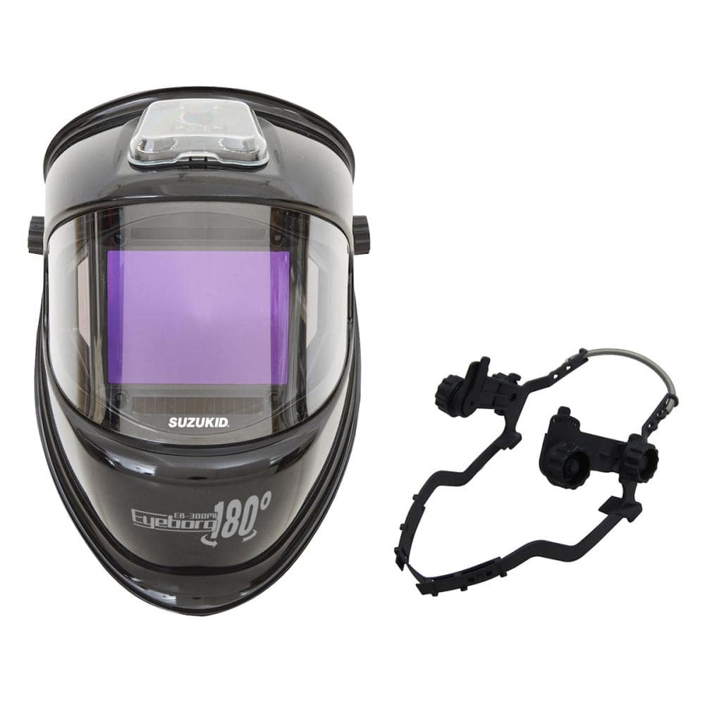 ＳＵＺＵＫＩＤ　自動遮光溶接面　アイボーグ１８０°ロゼ　ヘルメット取付アダプター付　ＥＢ－３００ＰＷ／ＲＨ