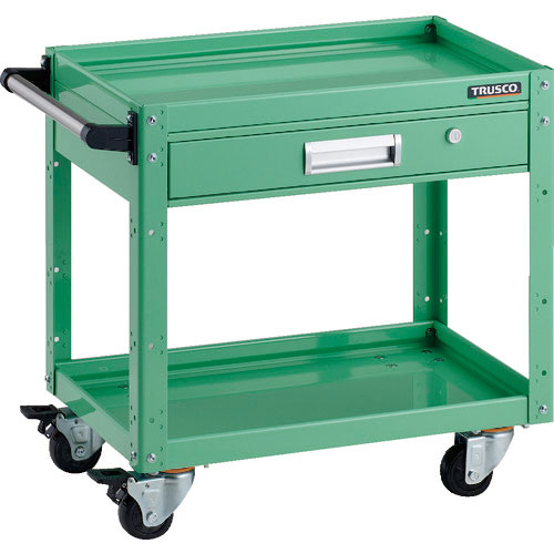 ＴＲＵＳＣＯ　ツールワゴン　イーグルワゴン　６００Ｘ４００　引出付　４輪自在　ヤンググリーン＿