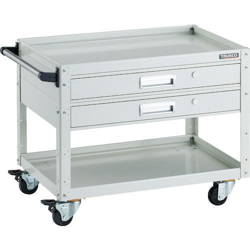 ＴＲＵＳＣＯ　ツールワゴン　イーグルワゴン　７５０Ｘ５００　引出２段付　４輪自在　ホワイト＿
