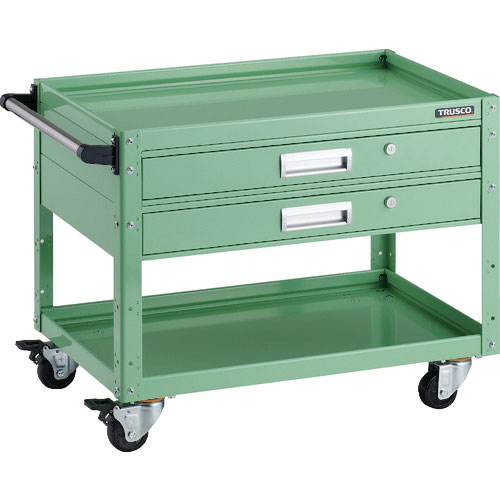 ＴＲＵＳＣＯ　ツールワゴン　イーグルワゴン　７５０Ｘ５００　引出付　４輪自在　ヤンググリーン＿