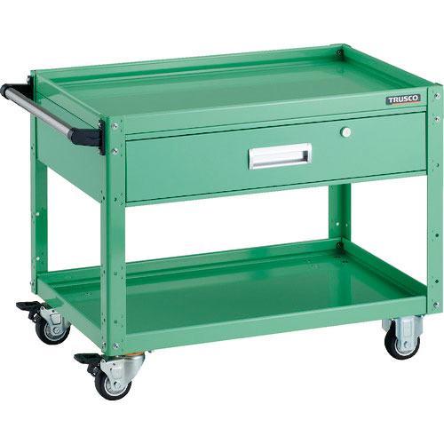 ＴＲＵＳＣＯ　ツールワゴン　イーグルワゴン　７５０×５００　深型１段引出付　ウレタン車輪　ヤンググリ＿
