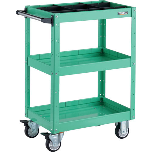 ＴＲＵＳＣＯ　ツールワゴン　イーグルワゴン　６００Ｘ４００ＸＨ８８０　深型３段　１段仕切板付　ウレタ＿