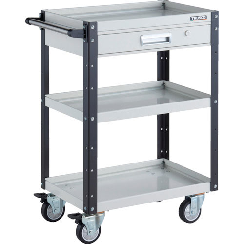 ＴＲＵＳＣＯ　ツールワゴン　イーグルワゴン　６００Ｘ４００ＸＨ８８０　引出付　４輪自在　ウレタン車輪＿