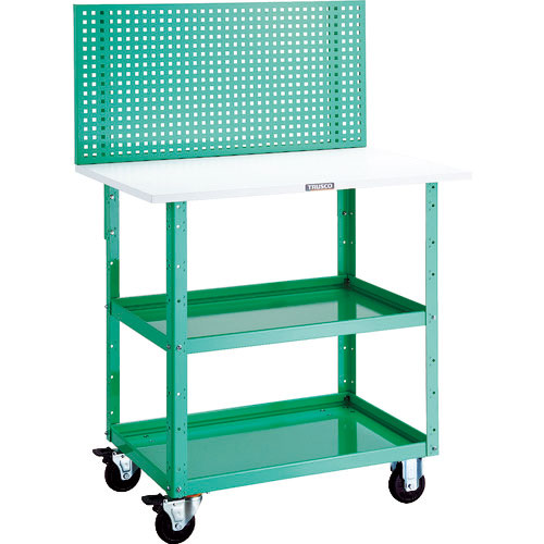 ＴＲＵＳＣＯ　ツールワゴン　イーグルワゴン　上部パンチングパネル　天板仕様　６００×４００×１３５２＿