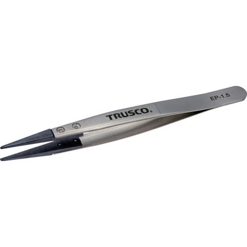 ＴＲＵＳＣＯ　ＥＳＤチップピンセット　先平型　先端幅１．５ｍｍ＿