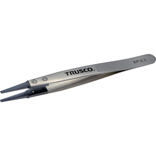ＴＲＵＳＣＯ　ＥＳＤチップピンセット　先平型　先端幅２．３ｍｍ＿