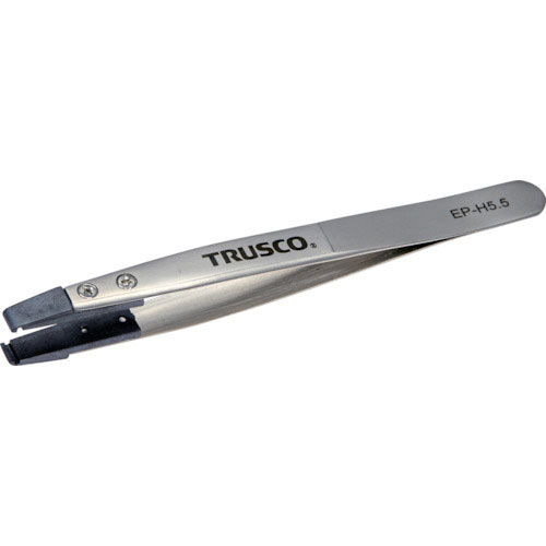 ＴＲＵＳＣＯ　ＥＳＤチップピンセット　先平型　先端幅５．５ｍｍ＿