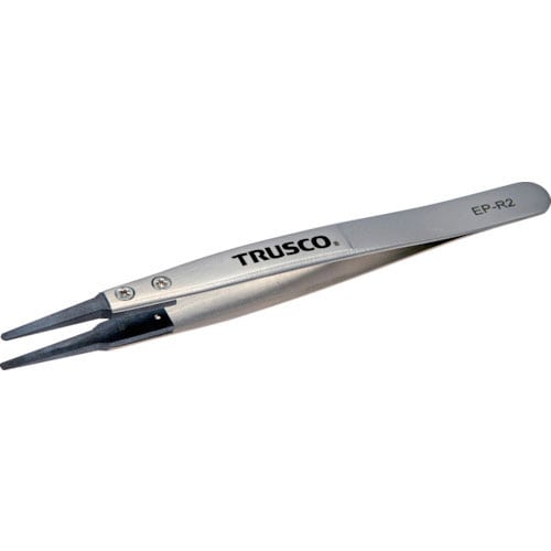 ＴＲＵＳＣＯ　ＥＳＤチップピンセット　先丸型　先端幅２ｍｍ＿