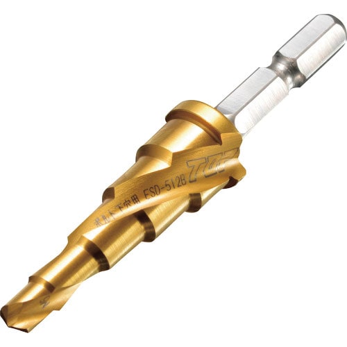 ＴＯＰ　電動ドリル用ボルト下穴用ステップドリル　５段　穴あけ寸法Φ５．３～１３．０＿