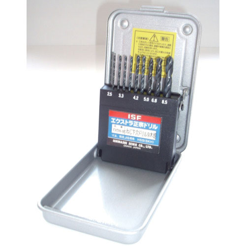 ＩＳＦ　エクストラ正宗ドリル　ネジ下穴　９本組セット（スチールケース入り）＿