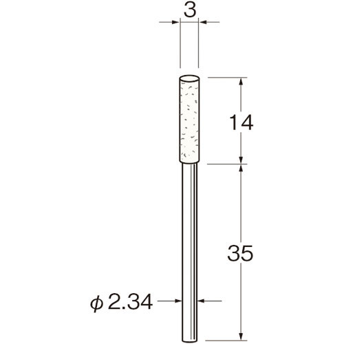 リューター　軸付フェルトバフ外径（ｍｍ）：３軸長（ｍｍ）：３５＿