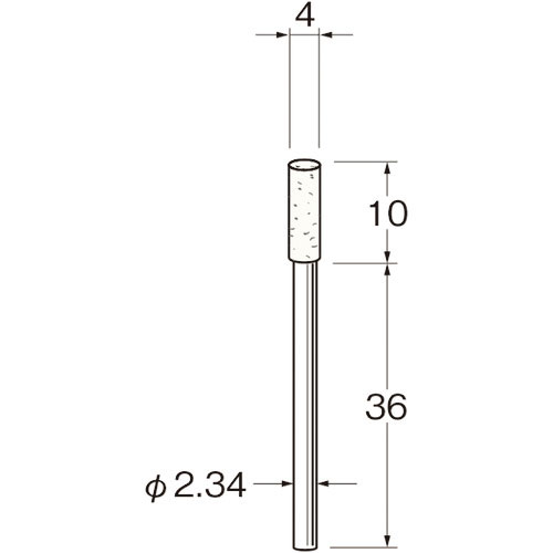 リューター　軸付フェルトバフ外径（ｍｍ）：４軸長（ｍｍ）：３６＿