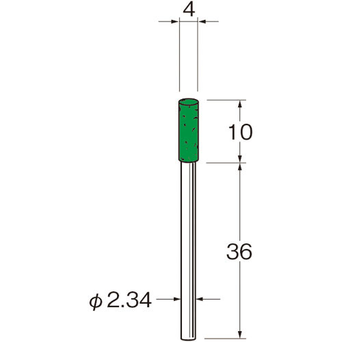 リューター　軸付フェルトバフ外径（ｍｍ）：４軸長（ｍｍ）：３６＿