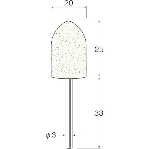 リューター　軸付フェルトバフ砲弾型幅（ｍｍ）２５　（５個入）＿