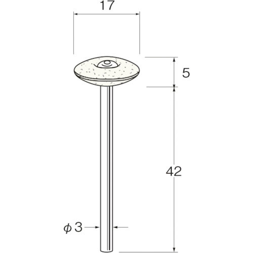 リューター　異形状軸付フェルトバフ外径（ｍｍ）：１７＿