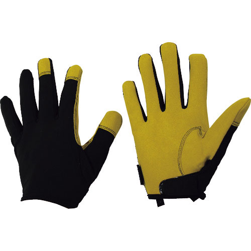 おたふく　フーバー　マイクロファイバーグローブ　インサイドベルトモデル　ブラック／キャメル　Ｓ＿