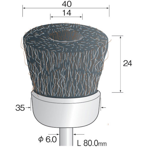ミニモ　金属ブラシ　カップ　スチール　Φ４０＿