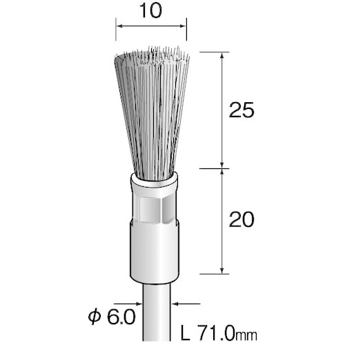 ミニモ　金属ブラシ　エンド　ステンレス直毛　φ１０　（３個入）＿