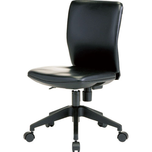 ＴＲＵＳＣＯ　体圧分散オフィスチェア　ビニールレザー張り　肘無　ブラック＿
