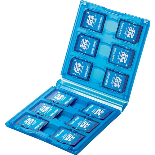 ＳＡＮＷＡ　ＳＤカードケース（１２枚収納・クリアブルー）＿