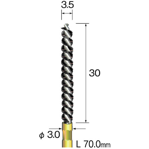 ミニモ　スパイラルホールブラシ　砥粒入りナイロン＃６００　Φ３．５＿