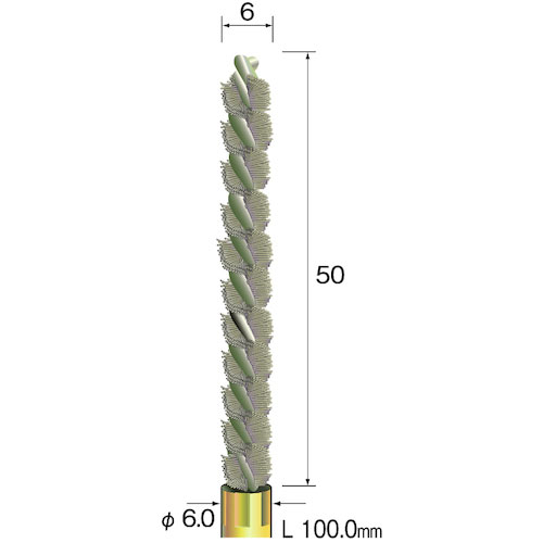 ミニモ　スパイラルホールブラシ　砥粒入りナイロン＃５００　Φ６＿