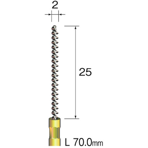 ミニモ　スパイラルホールブラシ　真鍮　Φ２＿