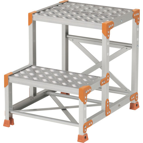 ピカ　作業台　ＦＧＣ型　２段Ｗ５００×Ｄ４００×Ｈ６００　踏ざん奥行２５０　踏面縞板タイプ＿