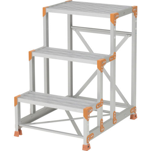 ピカ　作業台　ＦＧＲ型　３段Ｗ６００×Ｄ４００×Ｈ９００　踏面グレーチングタイプ＿