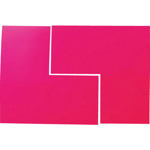 ＴＲＵＳＣＯ　蛍光Ｌ字シール　ピンク　１シート２枚入　５０ｘ１００ｘ１００＿