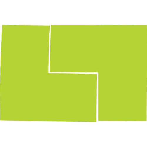 ＴＲＵＳＣＯ　蛍光Ｌ字シール　イエロー　１シート２枚入　５０ｘ１００ｘ１００＿